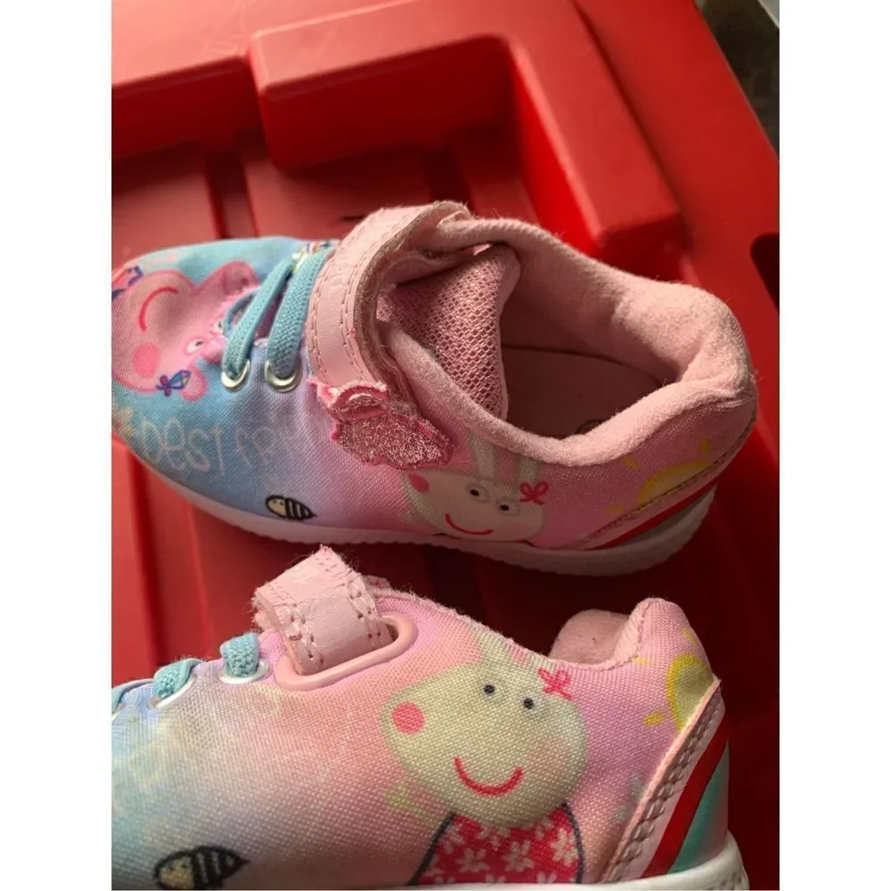 W Lamb Peppa Pig Best Friends Girls Jogger Trainers Pink